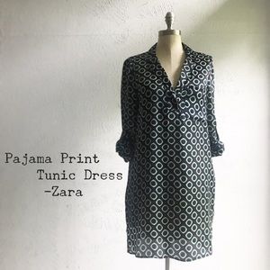 Pajama Print Tunic Dress by ZARA